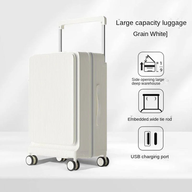 Hardside Luggage Large-Capacity 30 Inch Side-Opening — Black | KIMLUD