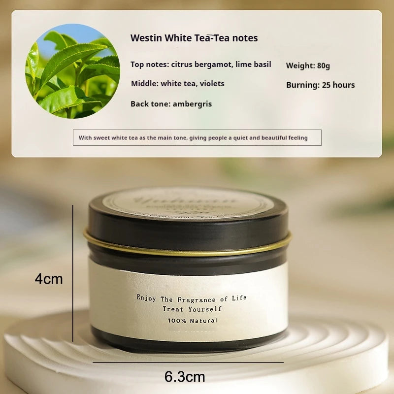 Tin Can Candle Aromatic With Wooden Wick For Home Decor And Outdoor Ambience — Black | KIMLUD