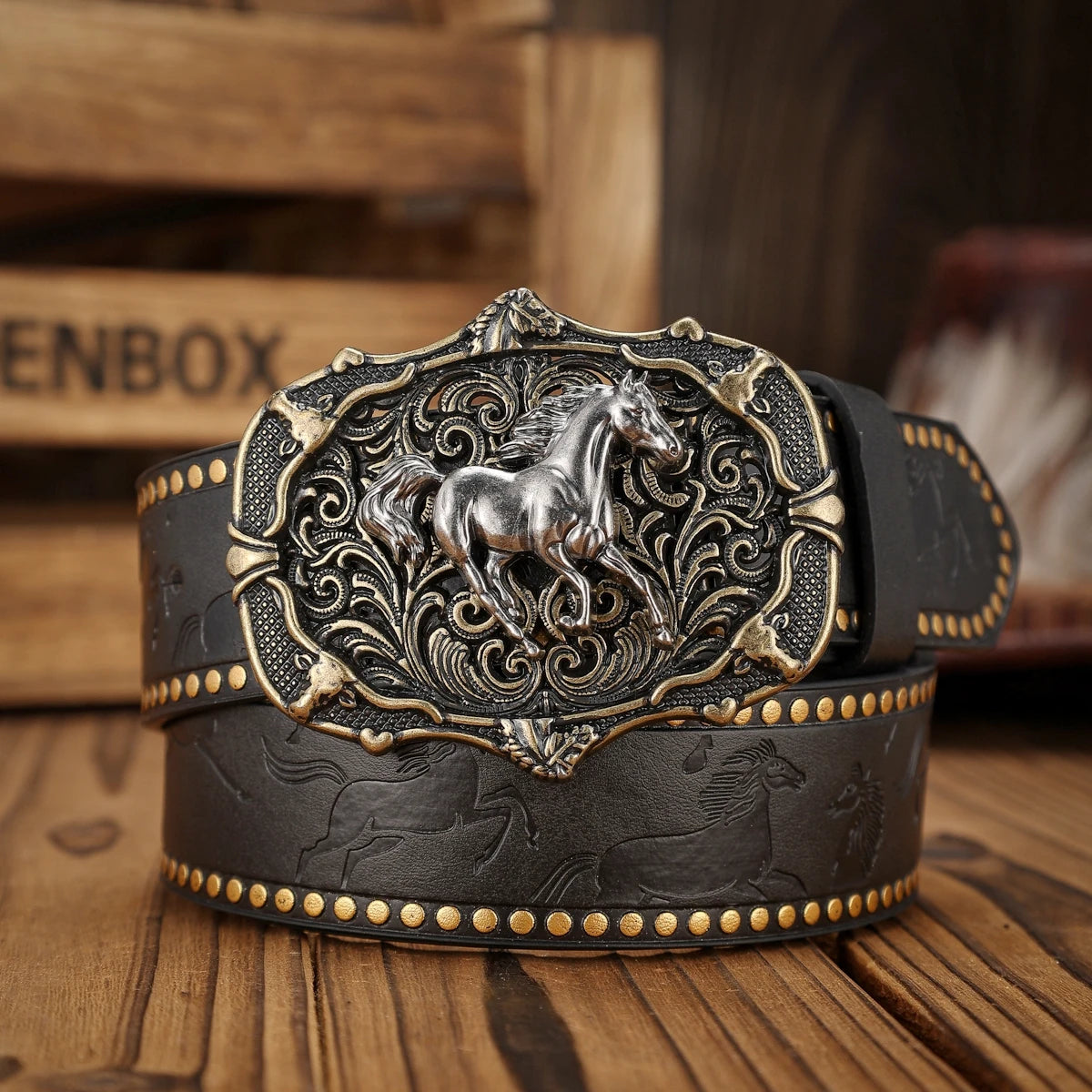 KIMLUD, A unisex Western-style PU belt with buckles, Bohemian style, casual and retro, suitable for daily wear when going out, KIMLUD Womens Clothes