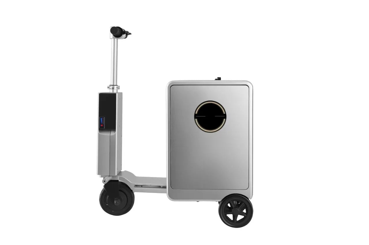 ABS+PC Ride-On Luggage 20-Inch Front Opening — Silver | KIMLUD
