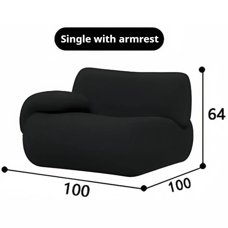 Velvet Modular Sofa — Minimalist Modern Living Room Sofa With Flexible Configuration — Ivory | KIMLUD