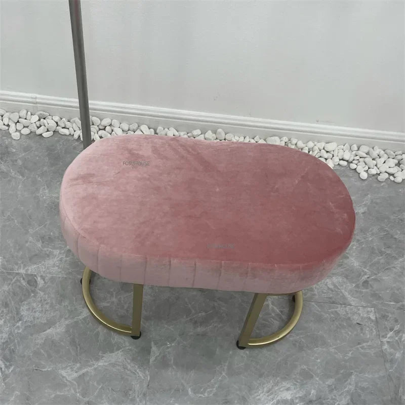Nordic Soft Velvet Bed Footrest Ottoman Living Room Furniture for Home Bedroom Luxury Pouf Bench Entrance-hall Shoes Stool w f