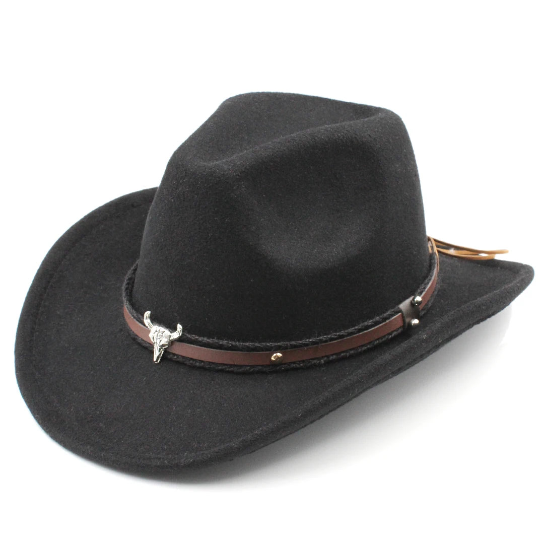 Cotton-Polyester Western Cowboy Hat Unisex Kids Costume Accessory for Halloween Masquerade — Brown | KIMLUD