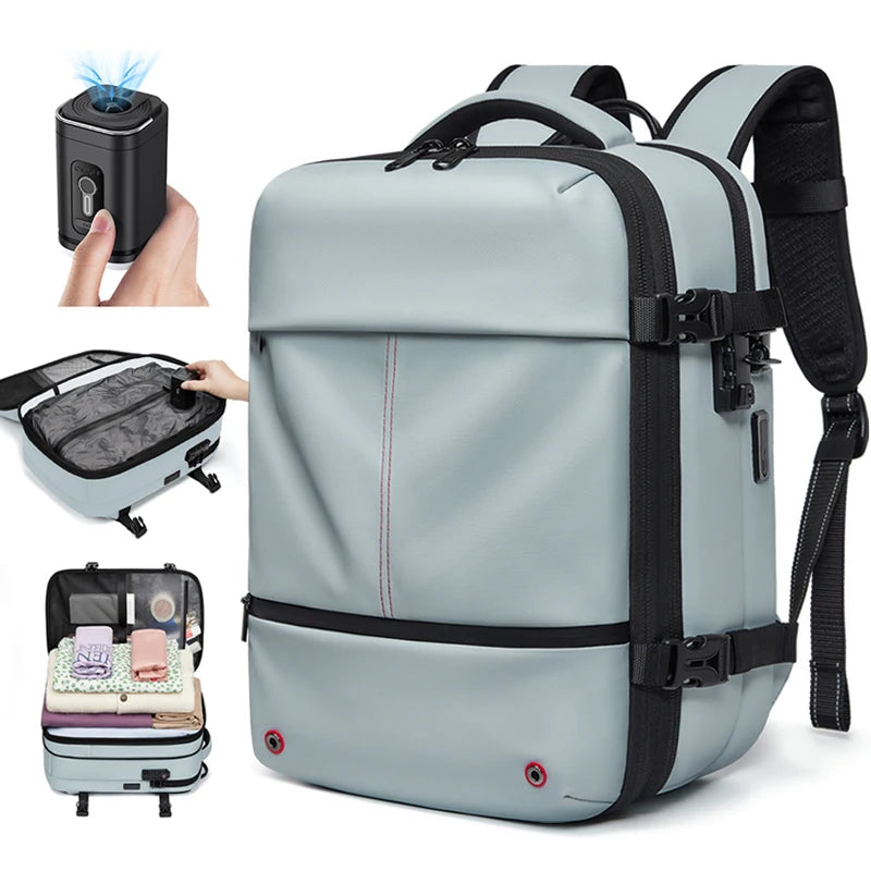 Travel Women Backpack 16 inch vacuum compression Laptop Backpack USB charging school Backpack Extended Hiking Business backpack