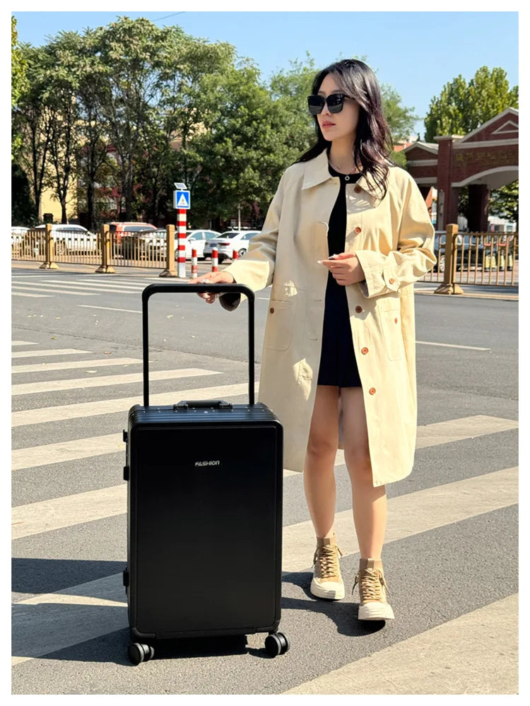 Aluminium Frame Travel Luggage Carry-On With Mute Wheels — Slate Gray | KIMLUD