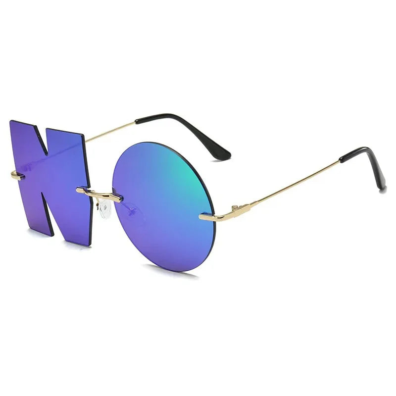 Metal Alloy Sunglasses Alien Glasses Colorful Lenses — Multicolor | KIMLUD