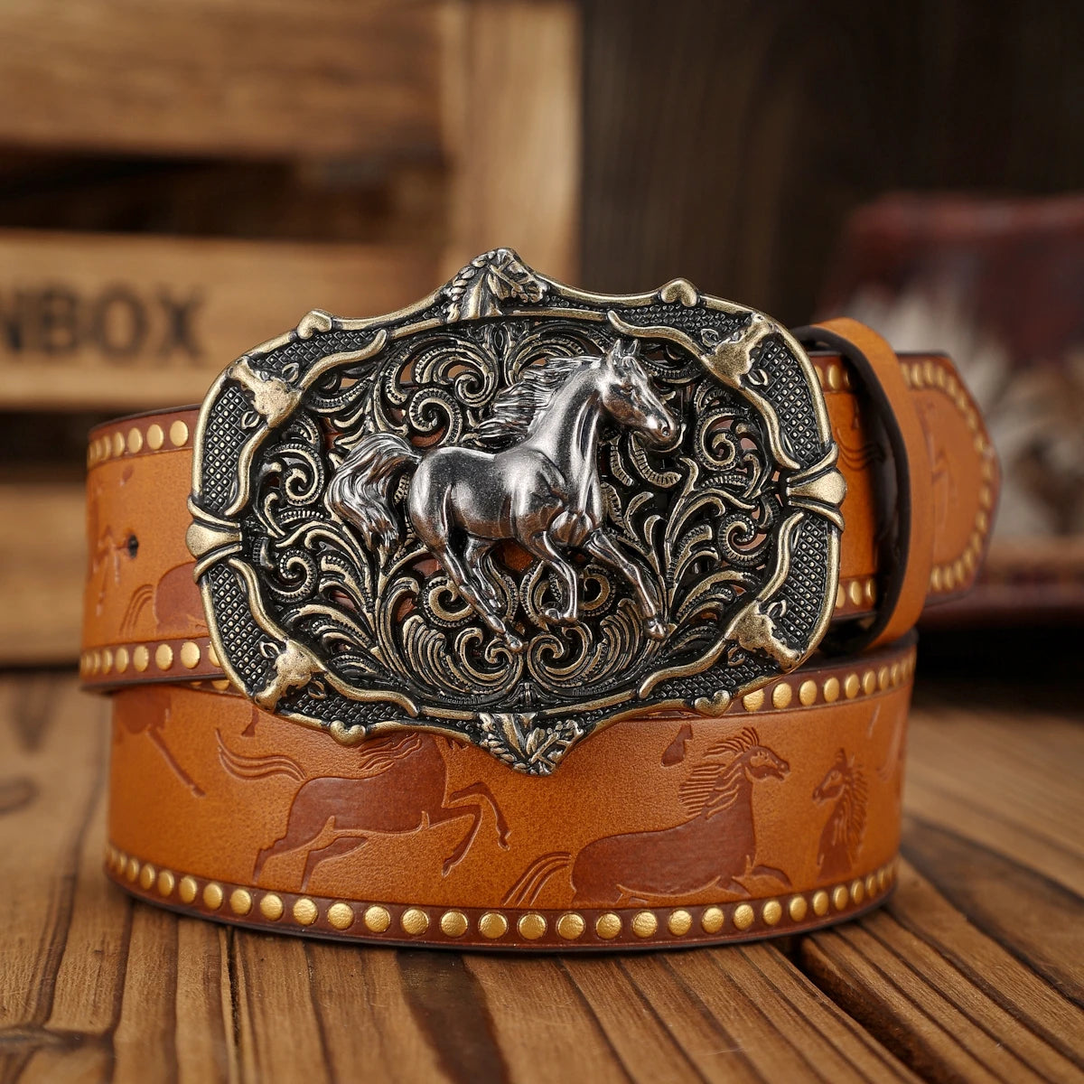 KIMLUD, A unisex Western-style PU belt with buckles, Bohemian style, casual and retro, suitable for daily wear when going out, KIMLUD Womens Clothes