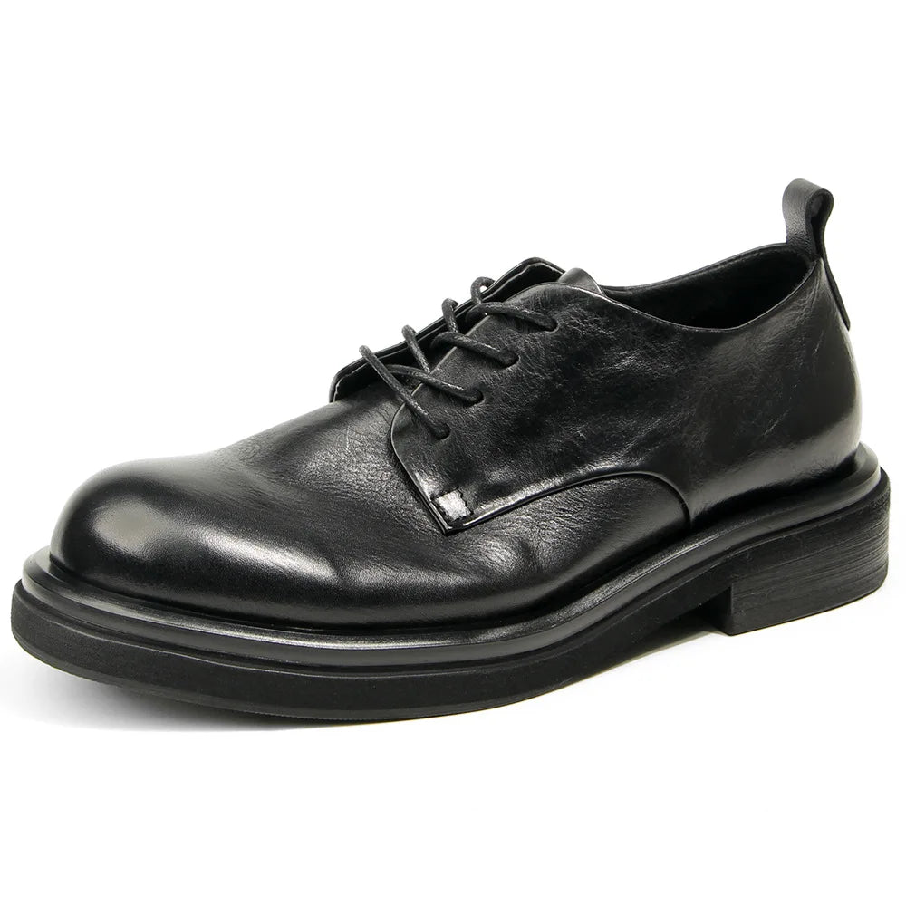 Genuine leather Men's formal shoes Retro Man Leather shoes Luxury Quality Wedding Social Shoes Male Business Shoes Handmade 2025