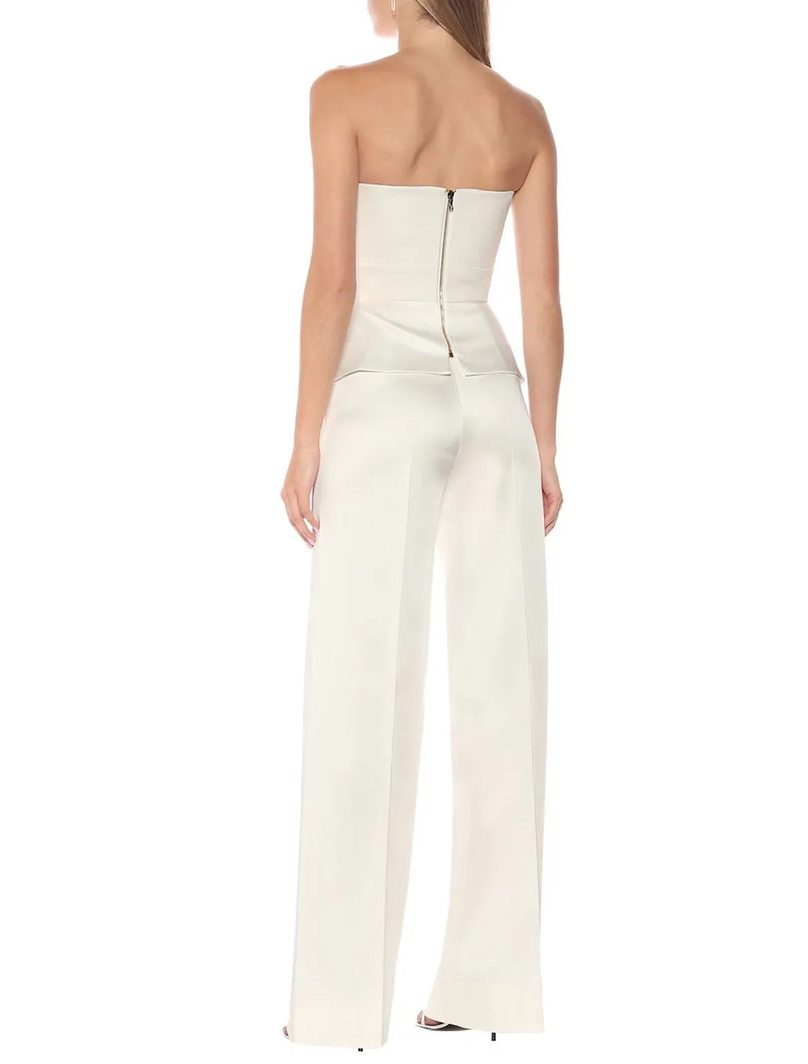 Bridal Shower Wedding Dresses Jumpsuits Sweetheart Strapless Floor Length Bridal Gown Bows Ruffles Backless 2025 Free Customized