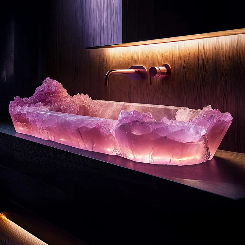 Resin dream crystal stone wash basin custom sales office model room bathroom single basin art table basin