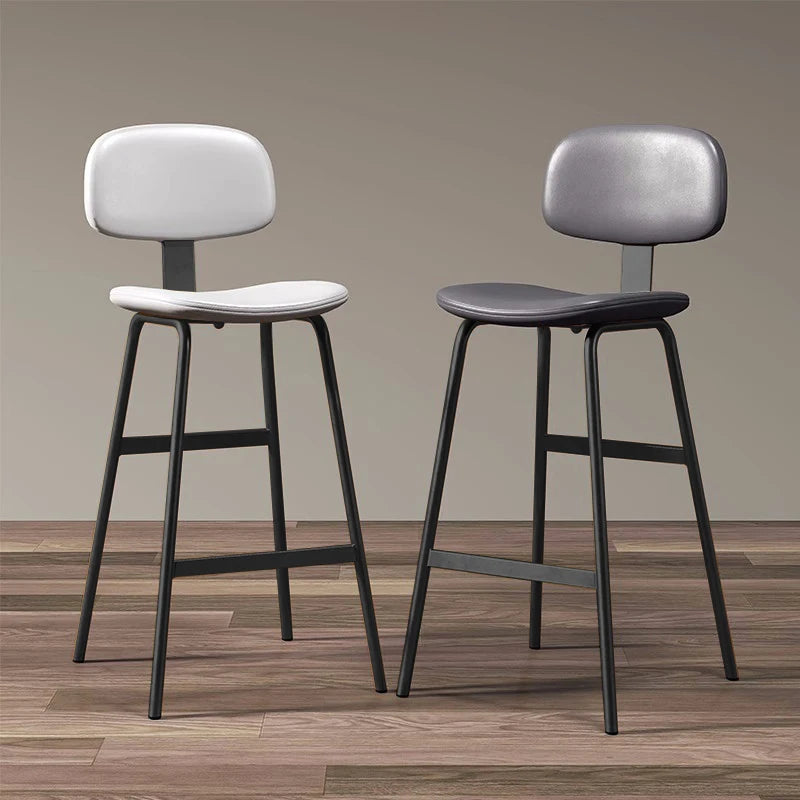 Industrial Wrought-Iron Bar Stool Soft Bag Seat — Black | KIMLUD