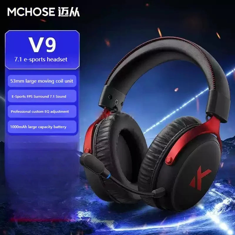 KIMLUD, Mchose V9 Pro E-Sports Gaming Headphone Bluetooth Tri-Mode Wireless 7.1 Noise Reduction Moving Coil Low Latency Mic Headphone, KIMLUD Womens Clothes