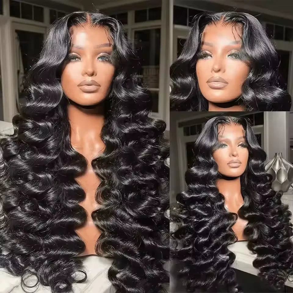 Wig HD Lace Front Curly Deep Wave Human Hair | KIMLUD