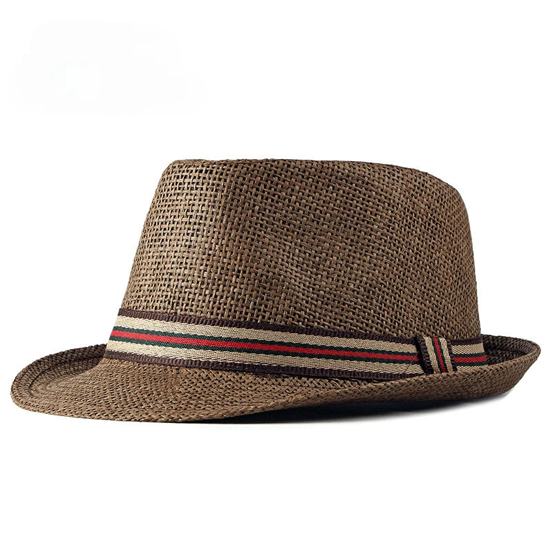 Straw Fedora Hat Beach Ready For Summer — Natural | KIMLUD