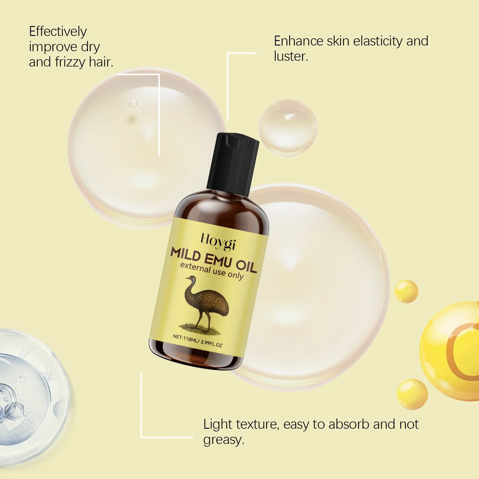 Moisturizing Anti-wrinkle Emu Oil Anti-aging Smoothing Fine Lines Intense Moisturizing For Skin And Hair Anti-dryness Firming