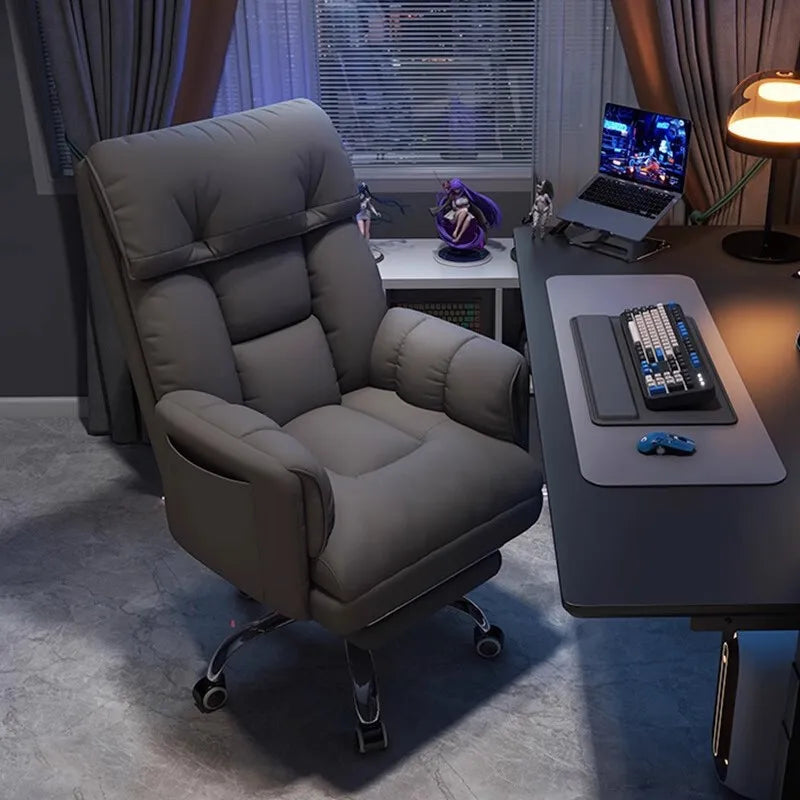 Ergonomic Computer Chair Home Office Recliner Sofa Boy Comfortable Sedentary Gaming Chair with Retractable Footrest For Relaxing
