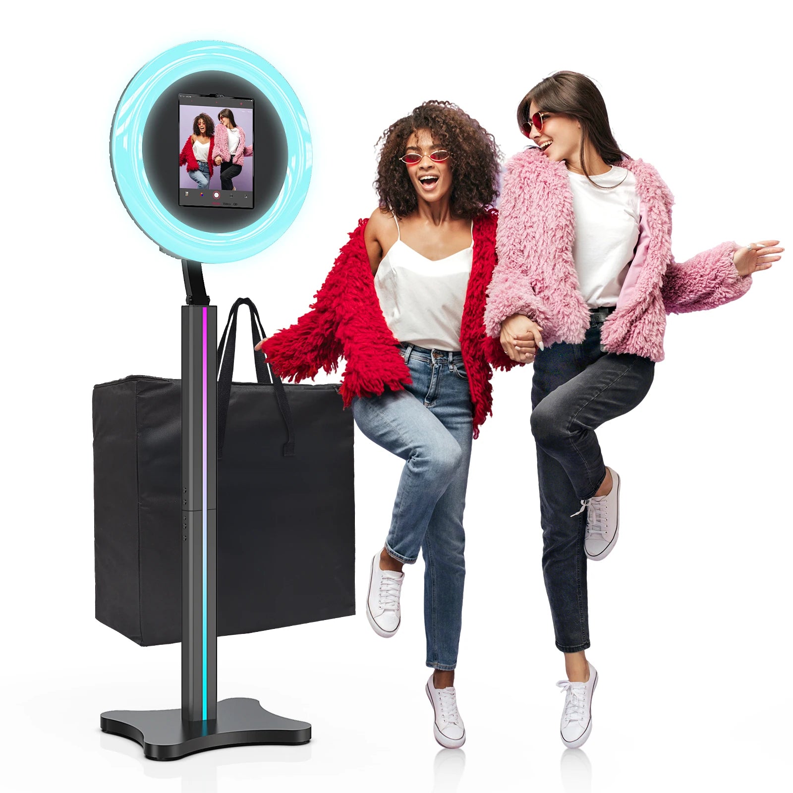 Sculpted Metal Photo Booth Machine For iPad With Flight Case And Remote Control — Blue | KIMLUD