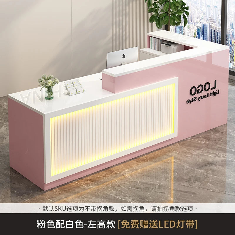 Contemporary Reception Desk Decor Set Customizable — Black | KIMLUD