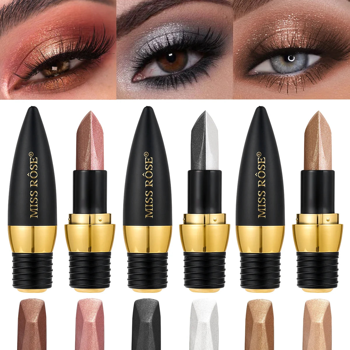 Glitter Eyeshadow Stick Duo Waterproof — Silver | KIMLUD