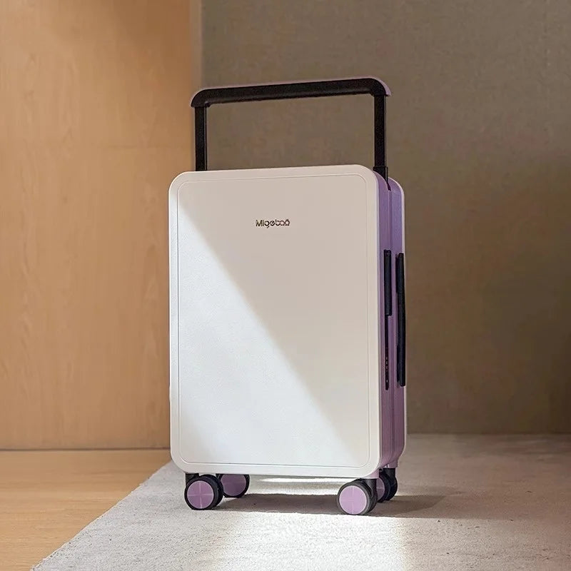 Wide Handlebar Rolling Luggage High-quality Durable PC Material Travel Balance Trolley Suitcase with 360° Spinner Wheel TSA Lock