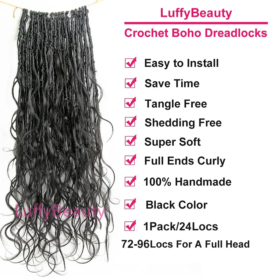 Goddess Locs Crochet Hair – Body Wave – Human Hair | KIMLUD