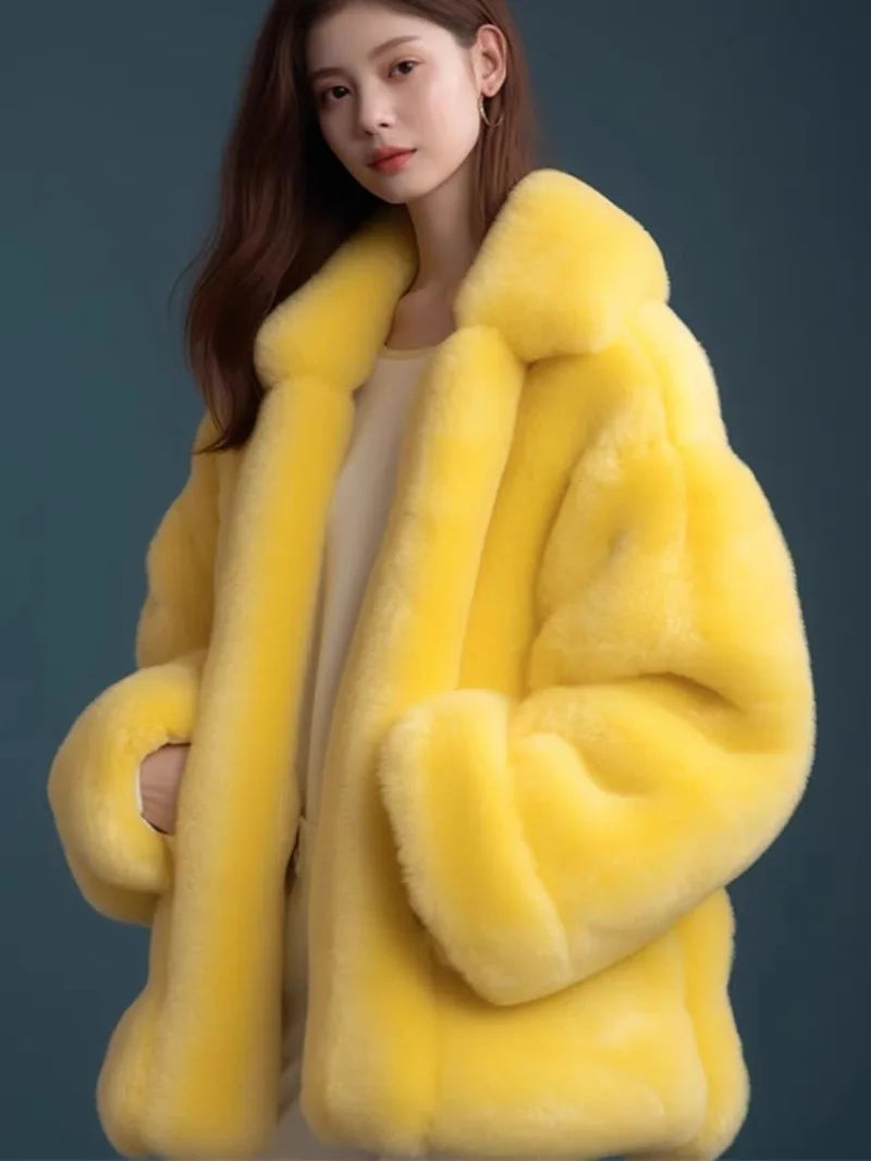 Women's Coat – Long Loose Silhouette – Cotton – Brown | KIMLUD