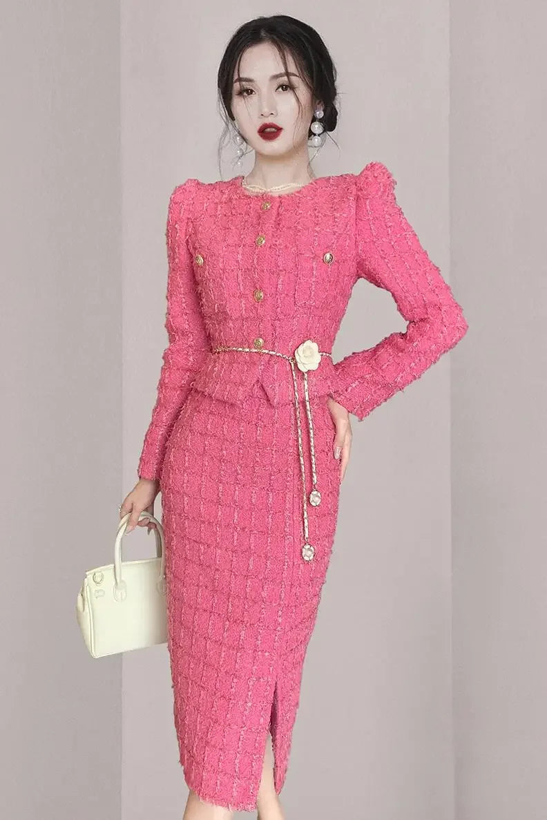 KIMLUD, Insozkdg 2024 New Trendy Skirt Suits Autumn Chic Style Two-Piece Set Elegant Charm Women Female Office Lady Girl High Quality, KIMLUD Womens Clothes