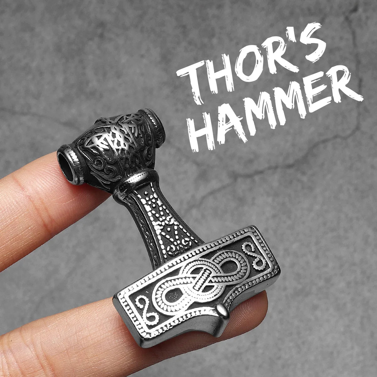 Viking Thor's Hammer Men Necklaces With Pendant Stainless Steel Jewelry For Male Women Punk Hip Hop Accessories Gifts Wholesale