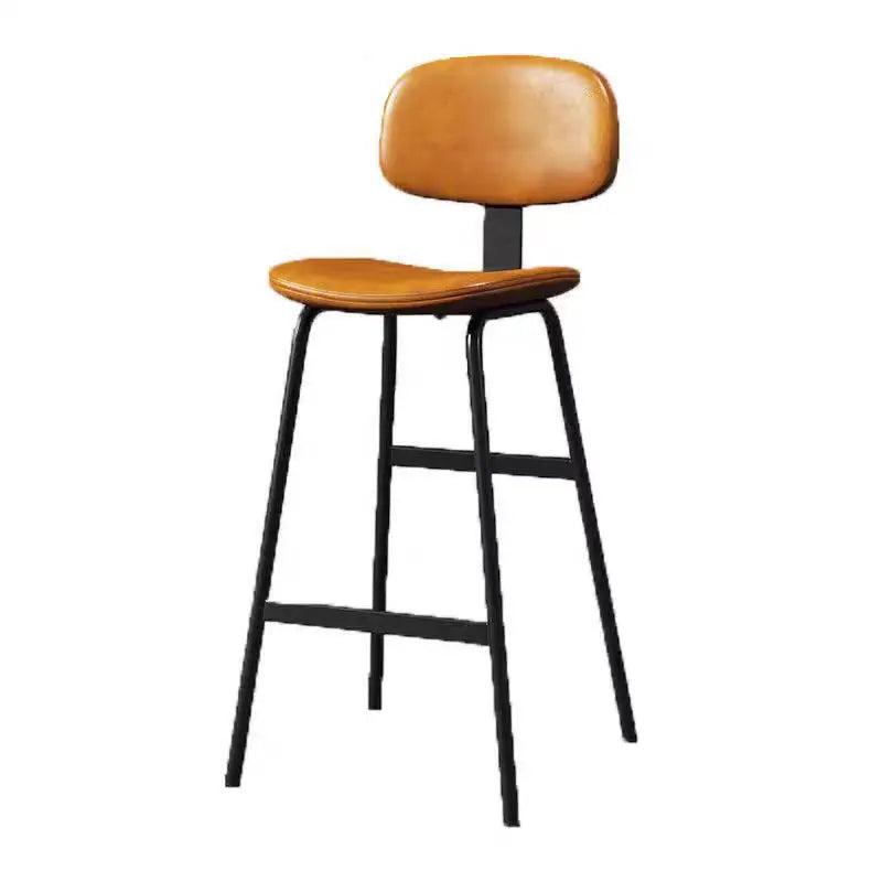 Industrial Wrought-Iron Bar Stool Soft Bag Seat — Black | KIMLUD
