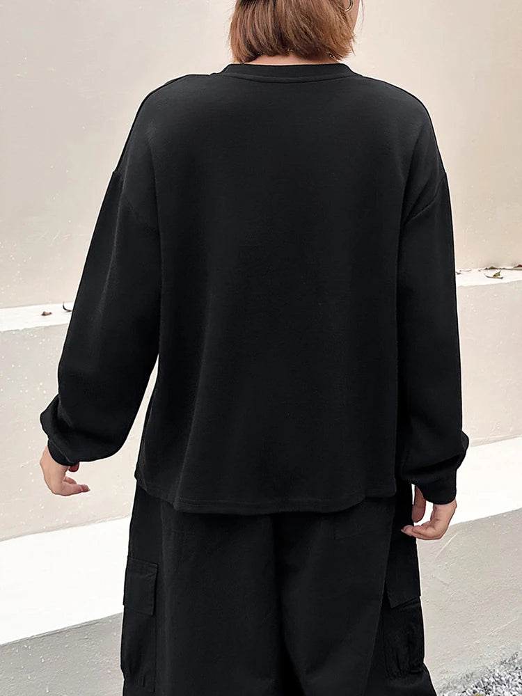 Sweatshirt - Pocket Zipper - Jersey - Black | KIMLUD