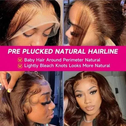 Lace Front Wig – 13x6 Frontal – Remy Hair – Chocolate Brown | KIMLUD