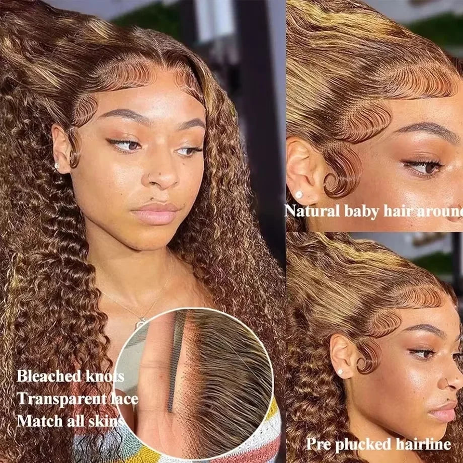 HD Lace Frontal Wig - 40 Inch - Human Hair | P4/27 Ombre | KIMLUD