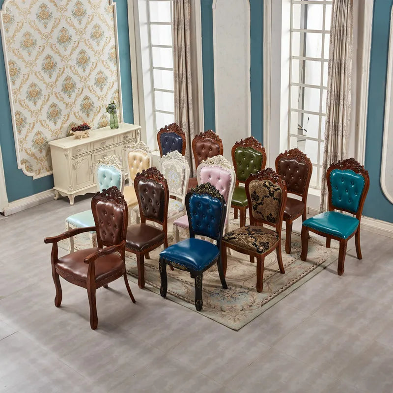 Solid Wood Chairs European Light Luxury — Natural | KIMLUD