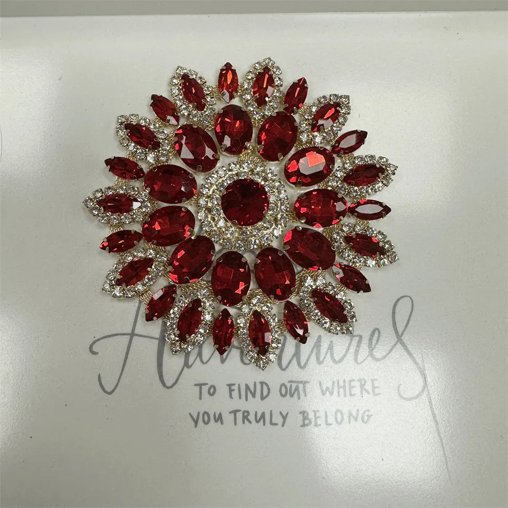 Crystal Rhinestone Appliques Round Cut Wedding Dress Embellishments — Clear | KIMLUD