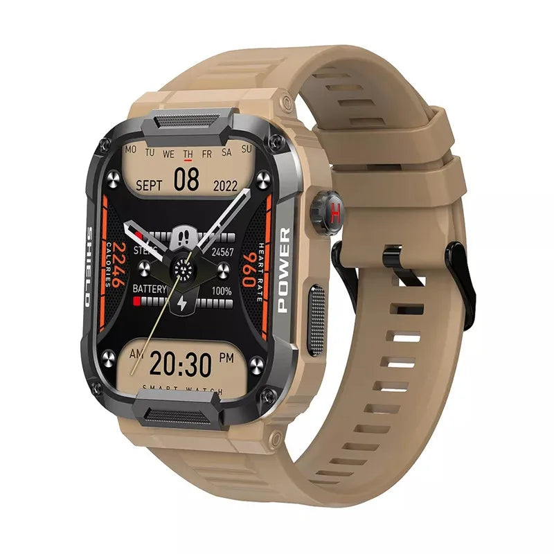 Smart Watch MK66 Men 1.85inch Bluetooth Call AI Voice Heart Rate Health Monitor 400mAh Big Battery Sports Smartwatch
