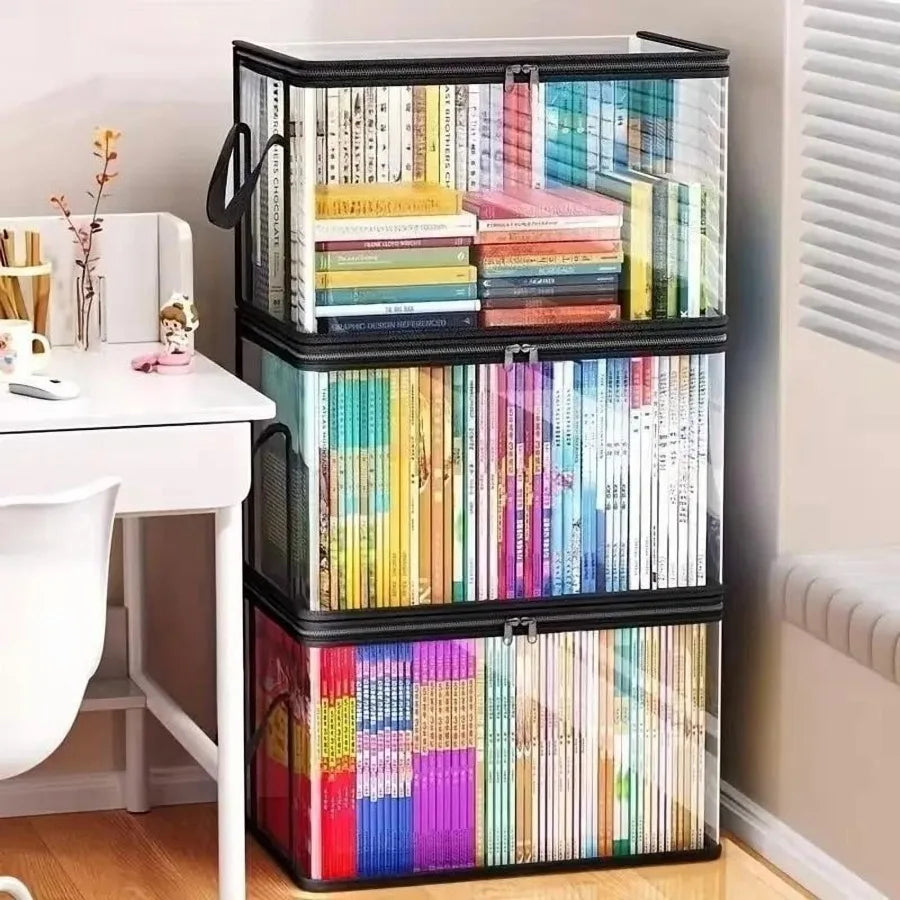 Clear Plastic Storage Box Hinged Lid — Clear | KIMLUD
