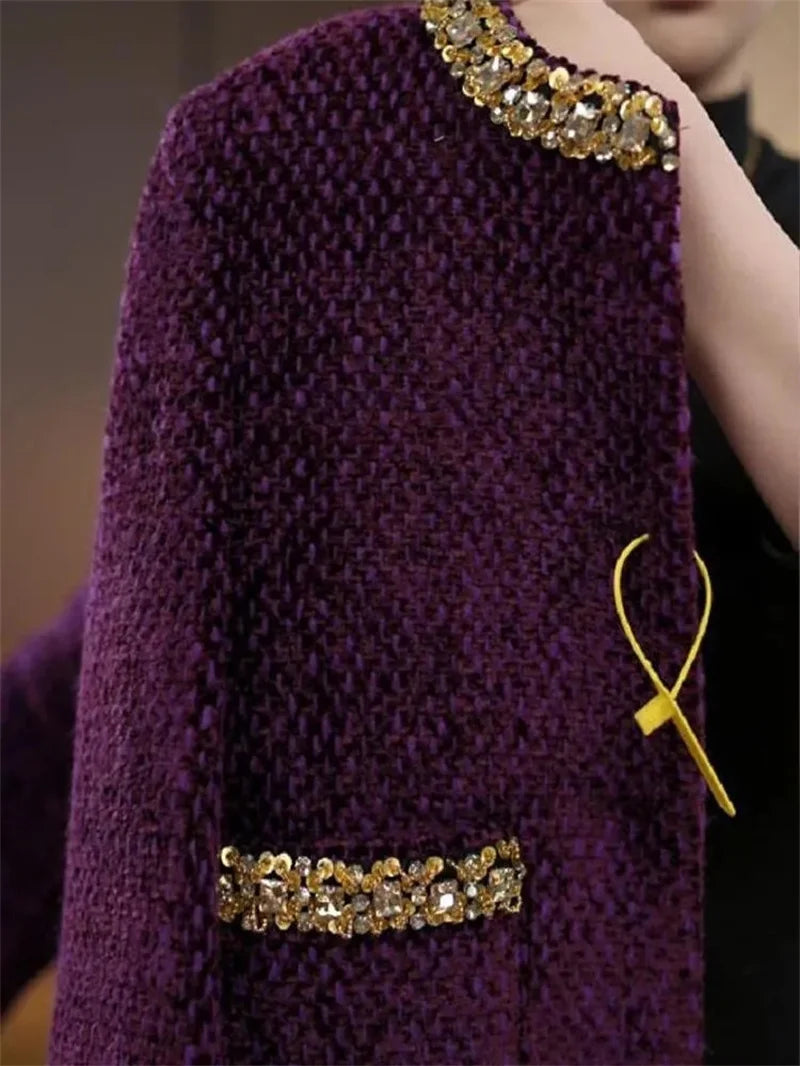 High-Quality Small Fragrance Coat Female 2025Heavy Industry New Short Jacket Women French Outwear Temperament Tweed Overwear Top