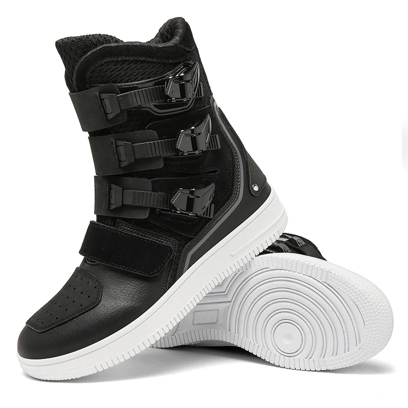 Motorcycle Boots – Windproof High Top – Leather – Mid-Calf | KIMLUD