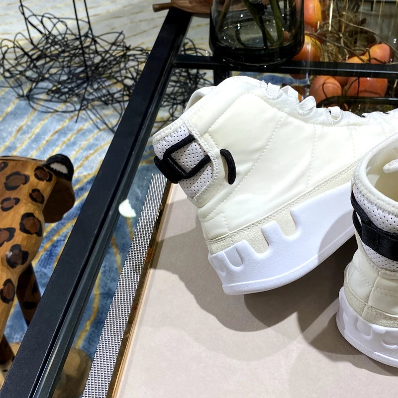 Ankle Boots – High-Top Sneaker Boots – Cowhide Leather | KIMLUD