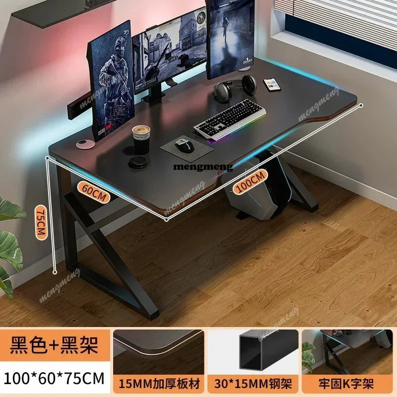 Wooden L-Shape Computer Desk With Study Space — Black | KIMLUD