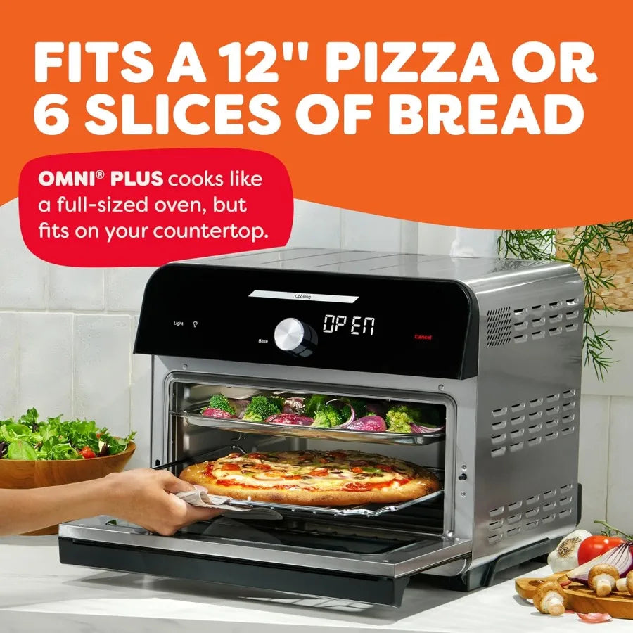 19QT 18L Toaster Oven Air Fryer with 10in1 Functions for Home Kitchen Fits 12 Pizza Ideal for Crisping Broiling Baking Roasting