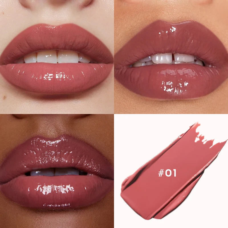 Watery Mirror Lip Gloss Dewy Glass-Sheen With Subtle Aquatic Glow — Soft Rose Pink | KIMLUD