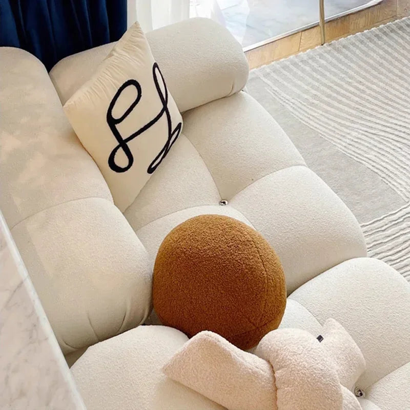 Nordic Modern Sectional Sofa Recliner With Ultra Plush Cushions And Minimalist Silhouette — Cream Ivory | KIMLUD