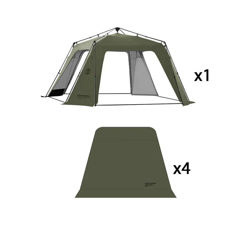 ShineTrip Auto Dome Canopy Series Silver Coated Canopy Oversized Quick Setup Sunproof Camping Auto Dome House Waterproof Tent
