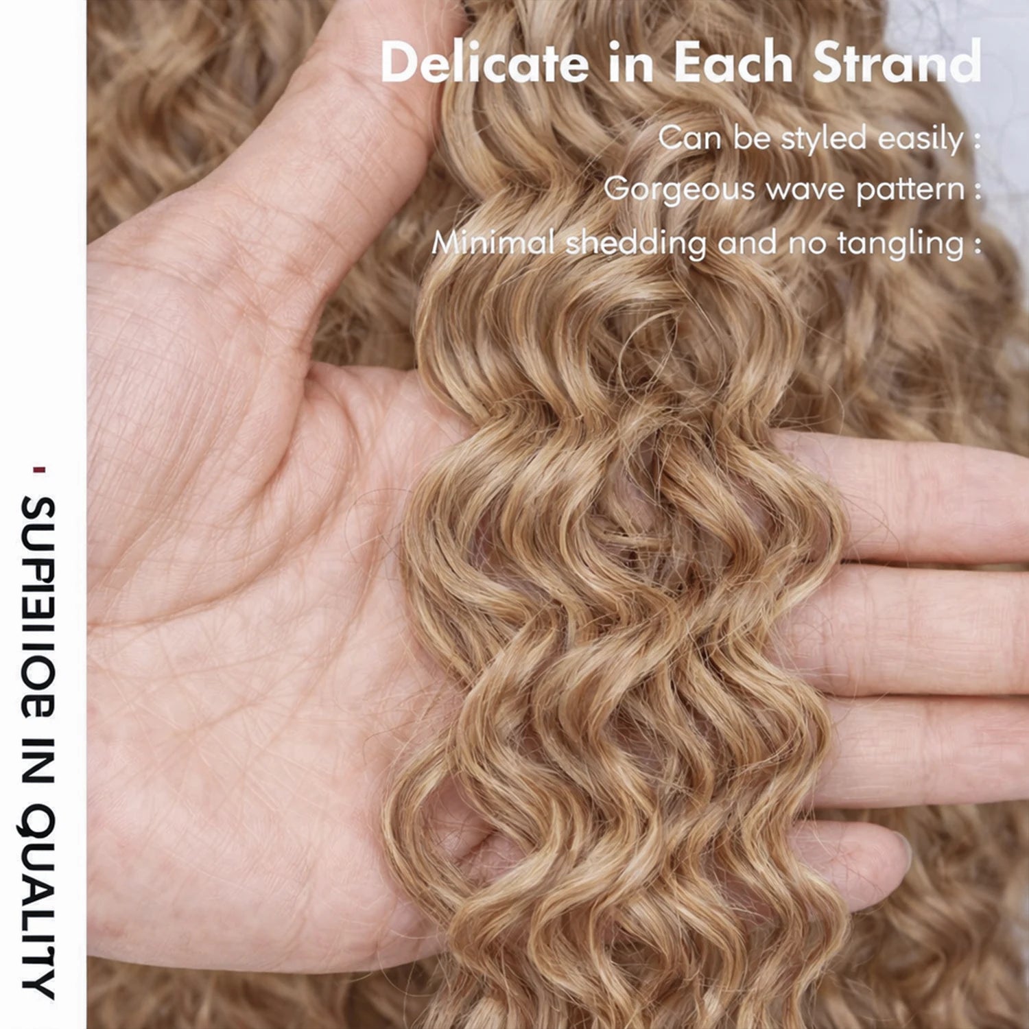Kinky Curly Feather Crochet Hair Extensions Human Hair — Honey Blonde | KIMLUD