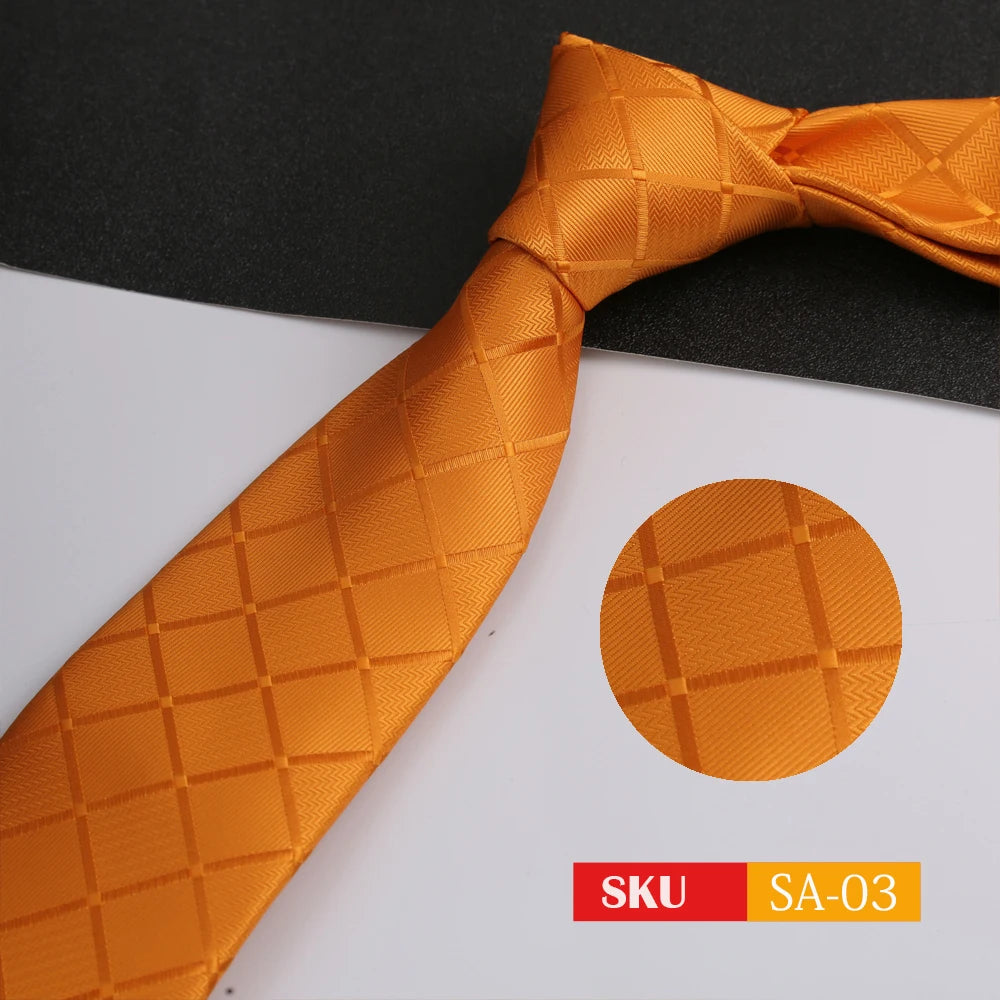 KIMLUD, Luxury 8CM Mens Ties Necktie Solid Twill Stripes Plaids Ties For Man Groom Neck Tie For Business Party, KIMLUD Womens Clothes