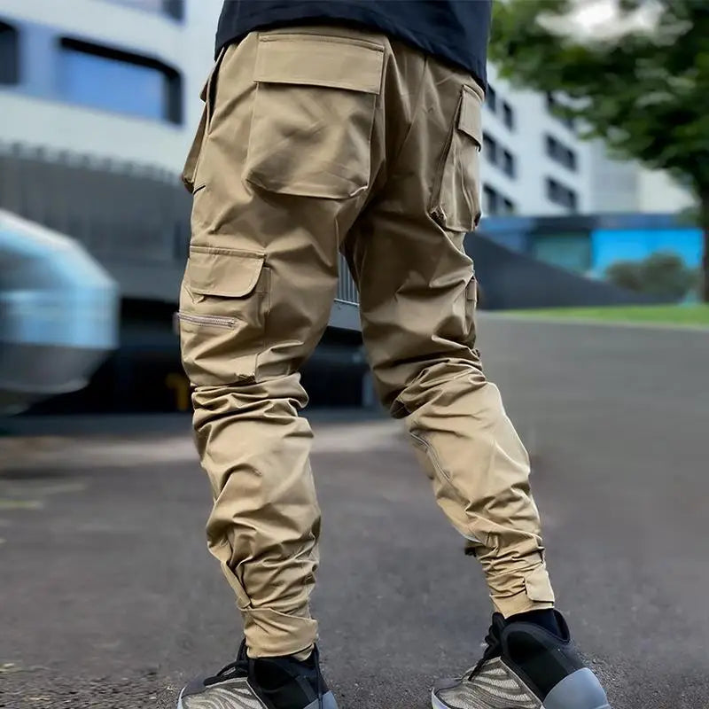 Patchwork Cargo Jogger Trousers Multi Pocket — Black And White Patchwork | KIMLUD