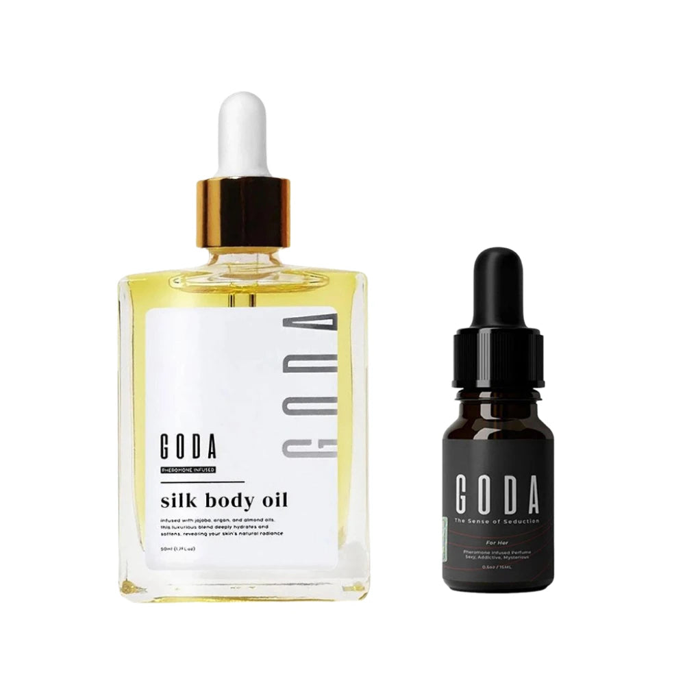 GODA Silk Body Oil & Pheromone Fragrance Essential Oil, Non-Greasy, Reduces Roughness, Reduces Blemishes, Balances Water And Oil