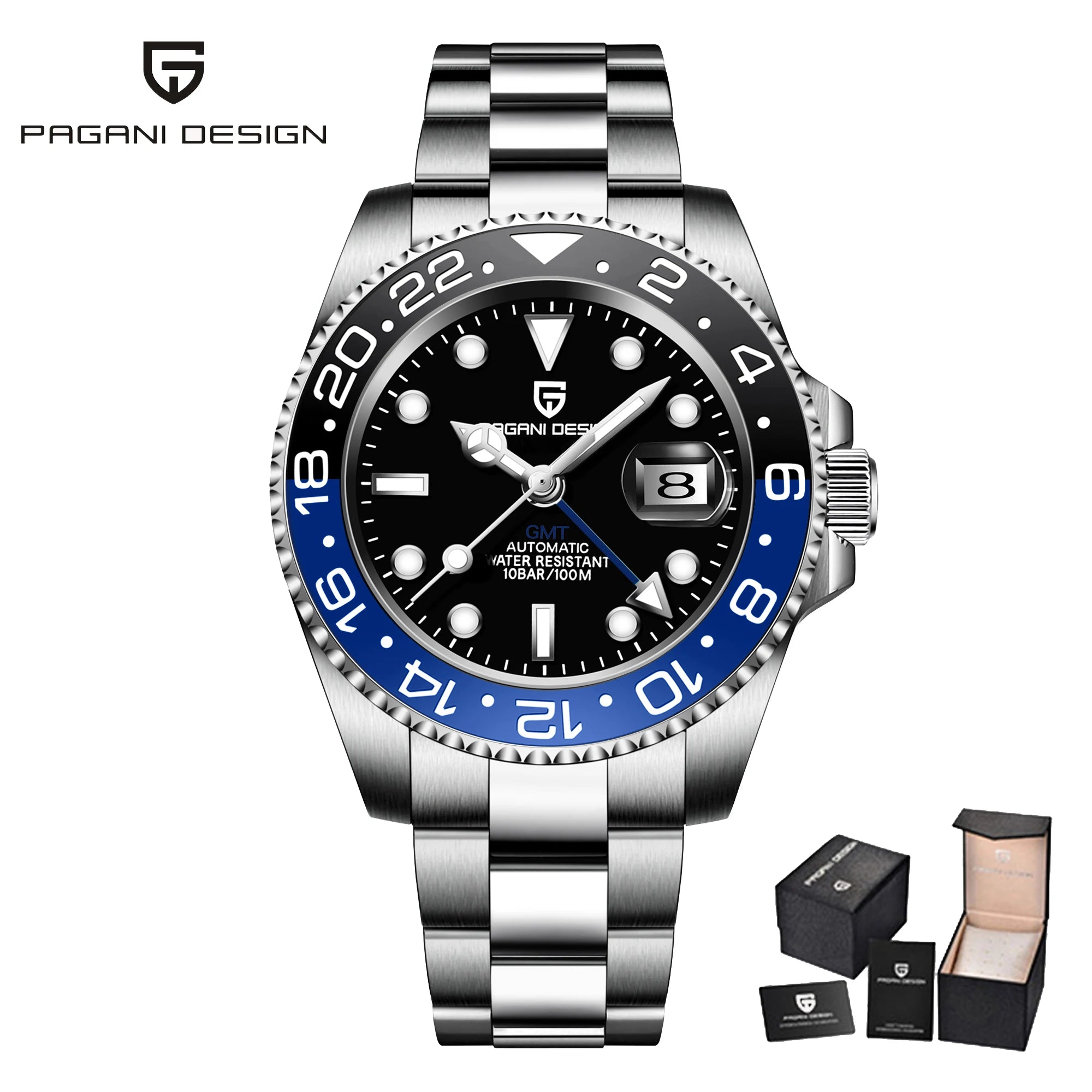 PAGANI DESIGN V3 New 40MM GMT WATCH Luxury Men Watch Ceramic bezel 100M Waterproof Luminous Sapphire Glass Men Mechanical Watch