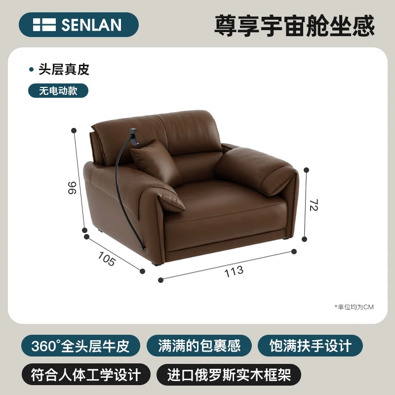 Leather-Like Modular Sofa L-Shaped Folding Recliner — Chestnut Brown | KIMLUD